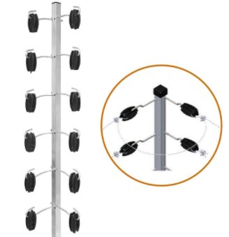 Haste P/cerca Tubo Quadrado P/canto 25x25 1mt 12 Isol+12g