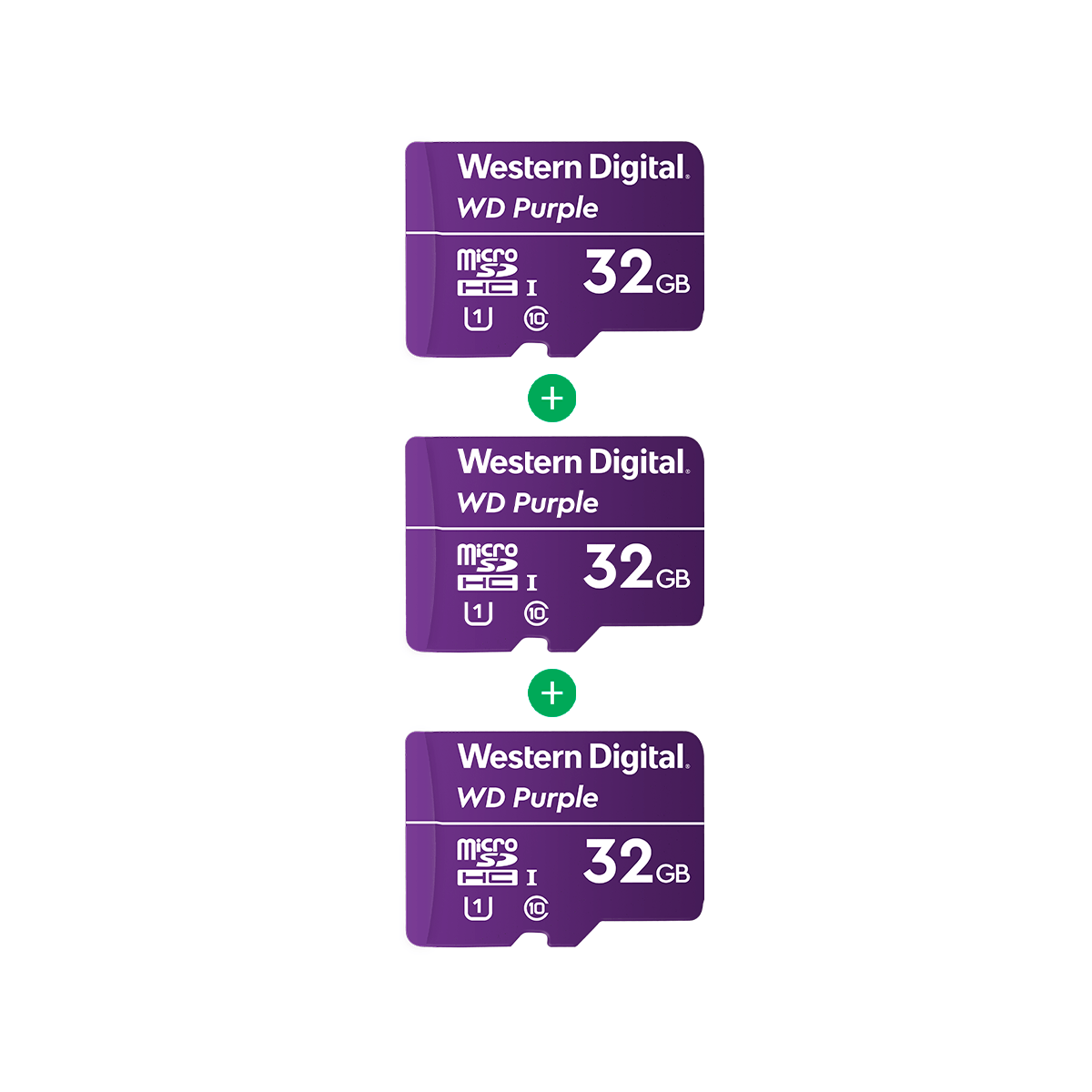 Kit Cartão de Memória Micro SD WD Purple Intelbras 32GB - 3 Unidades