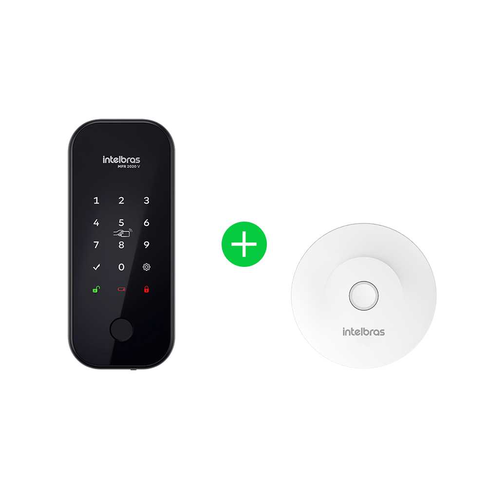 Kit Fechadura Inteligente de Sobrepor MFR 2020 V com Hub MCA 1002 Intelbras